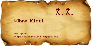 Kühne Kitti névjegykártya